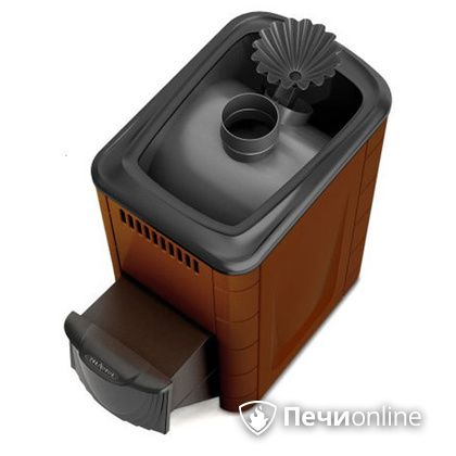 Дровяная банная печь TMF Ангара 2012 Carbon с закрытой каменкой дверь антрацит терракота в Магнитогорске