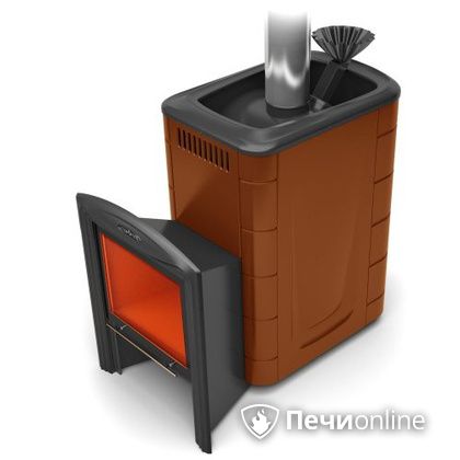 Дровяная банная печь TMF Гейзер 2014 Carbon Витра терракота в Магнитогорске