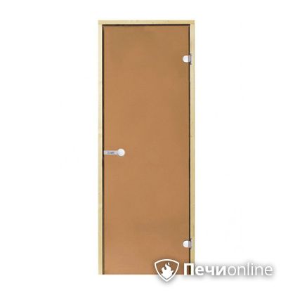 Дверь для бани Harvia Стеклянная дверь для сауны 8/19 коробка сосна бронза  D81901M в Магнитогорске